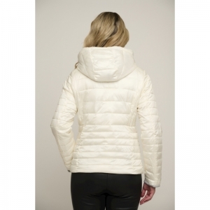 Padded jacket with jersey deta - Snow white