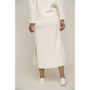 Midi length skirt with slits - Snow white