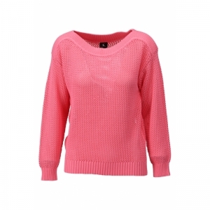 Sweater with boat neck - Sunkist coral