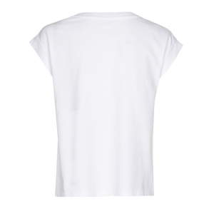 t-shirt in katoen met schouder 90 White