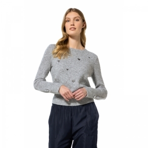 cosy pull met hartjes effect 16 Light Grey