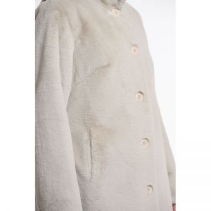Single breasted fake fur coat - Birch