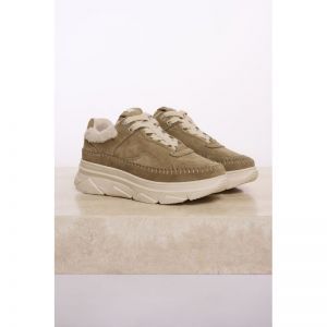Sneaker with stitching details - Olive