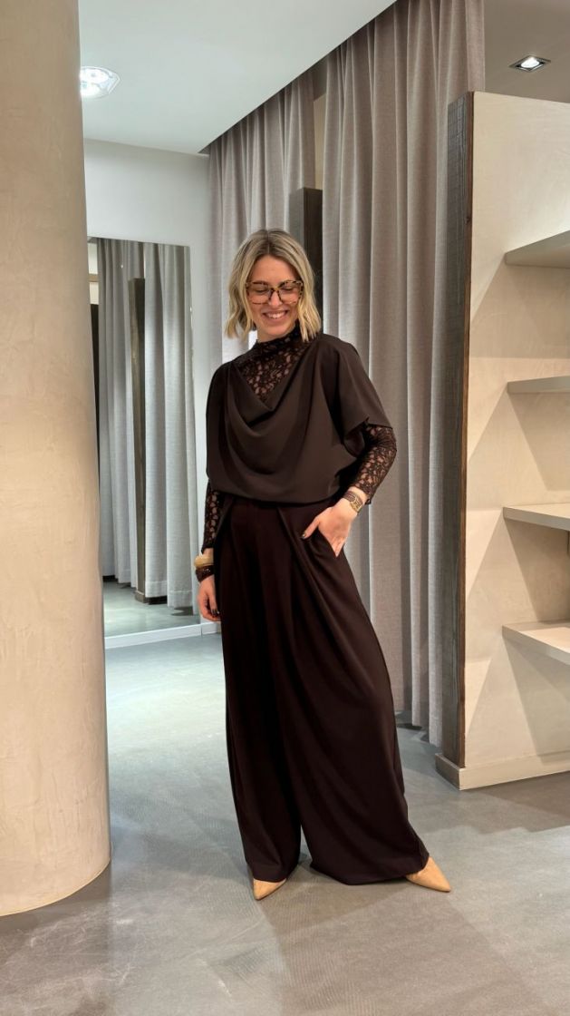 Broek plooi coffee