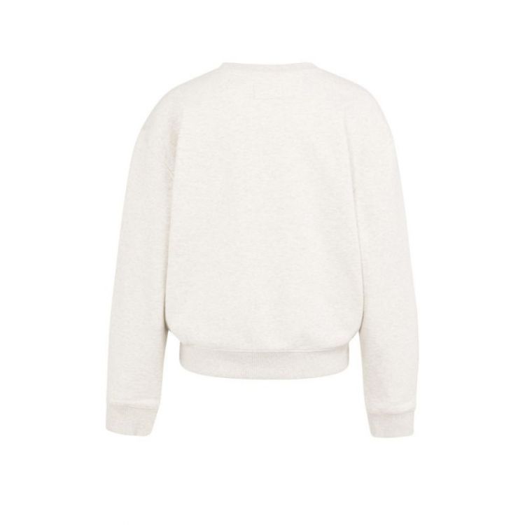 Sweater with stitched-on text 990402 HEATHER