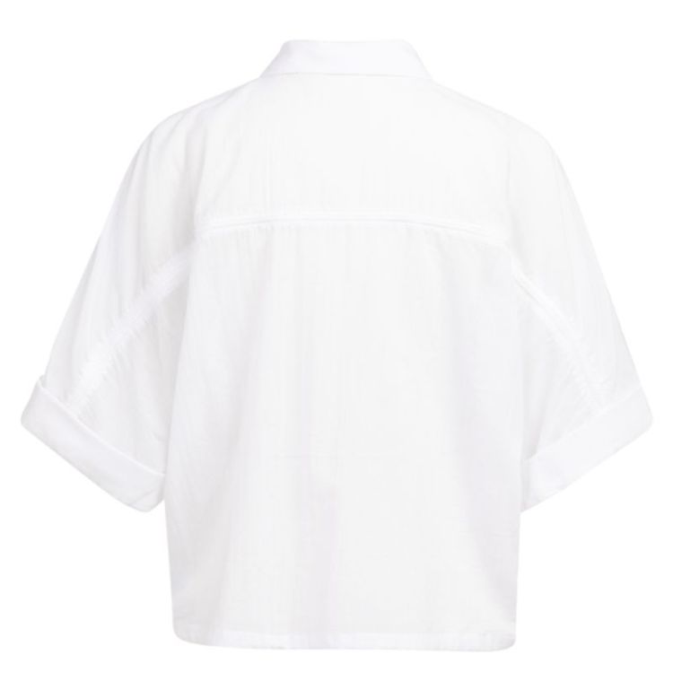 Batwing blouse with braided de 00000 PURE WHIT