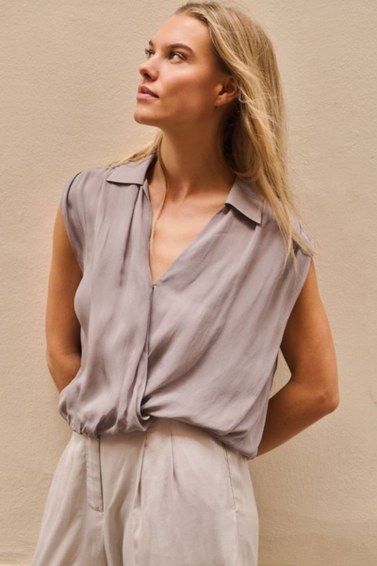 Sleeveless blouse with tie det 73927 STORM CLO