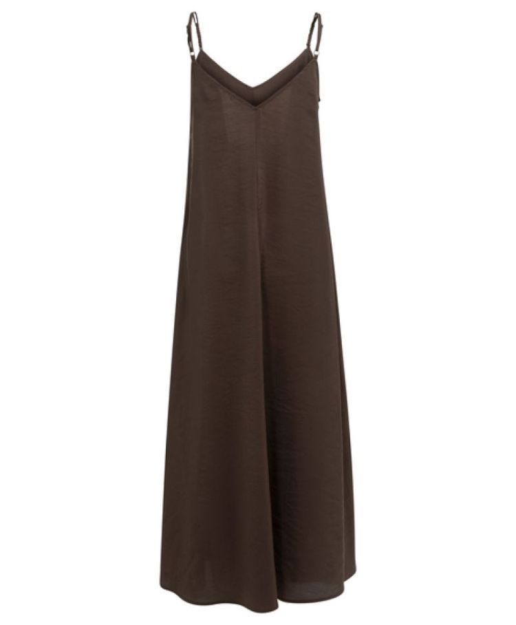 Long strappy dress in loose fi 99074 AUBERGINE