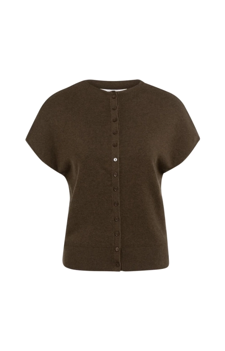 Knitted top with short sleeves 90814 SLATE BLA