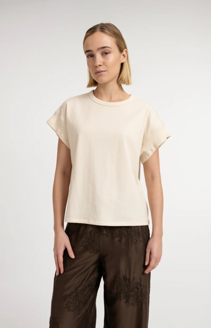 Top with decorative cuffs 990792 BEIGE ME