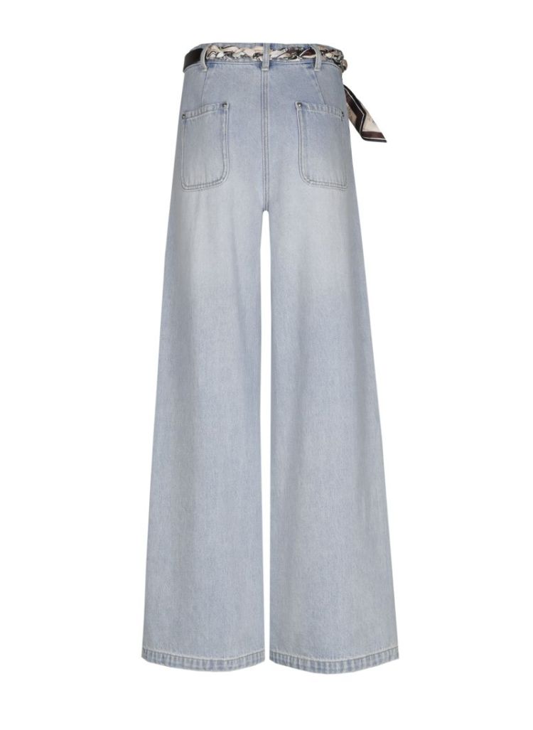 Wide leg denimbroek, high wais 25 Jeans Light