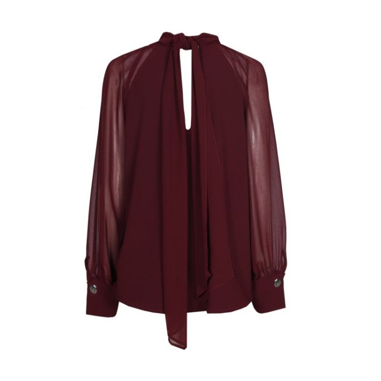 Geklede tuniek met rugdetail 51 Wine Red