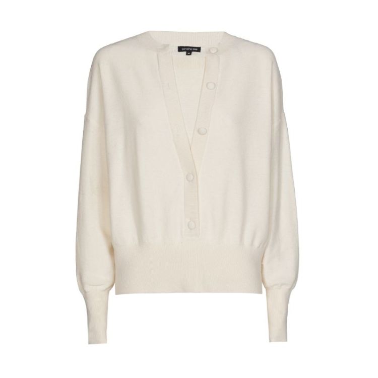 Fijngebreide pull met subtiele 93 Cream