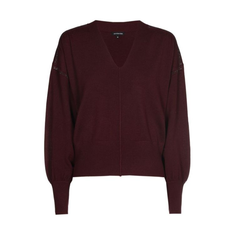 Fijngebreide pull met strassde 52 Burgandy