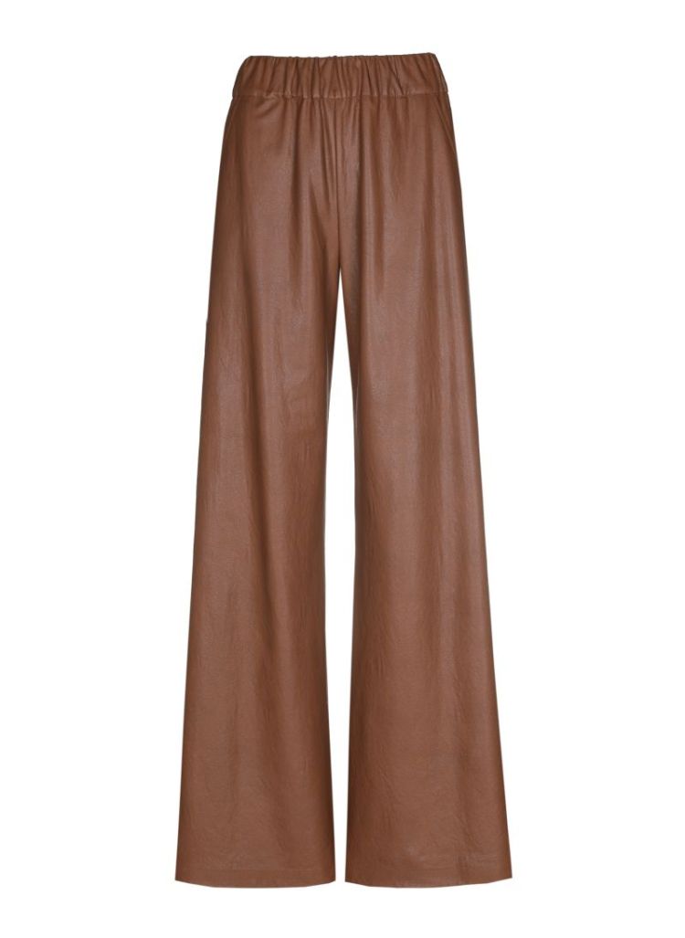 Palazzo broek in vegan leather 36 Caramello