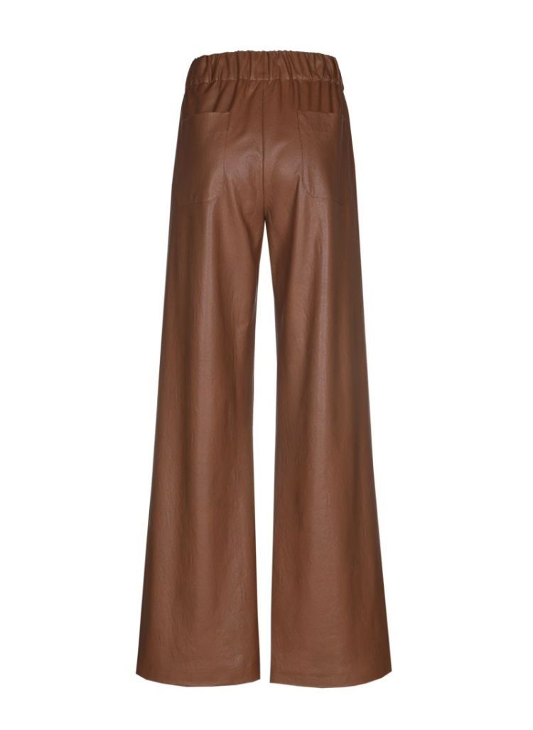 Palazzo broek in vegan leather 36 Caramello