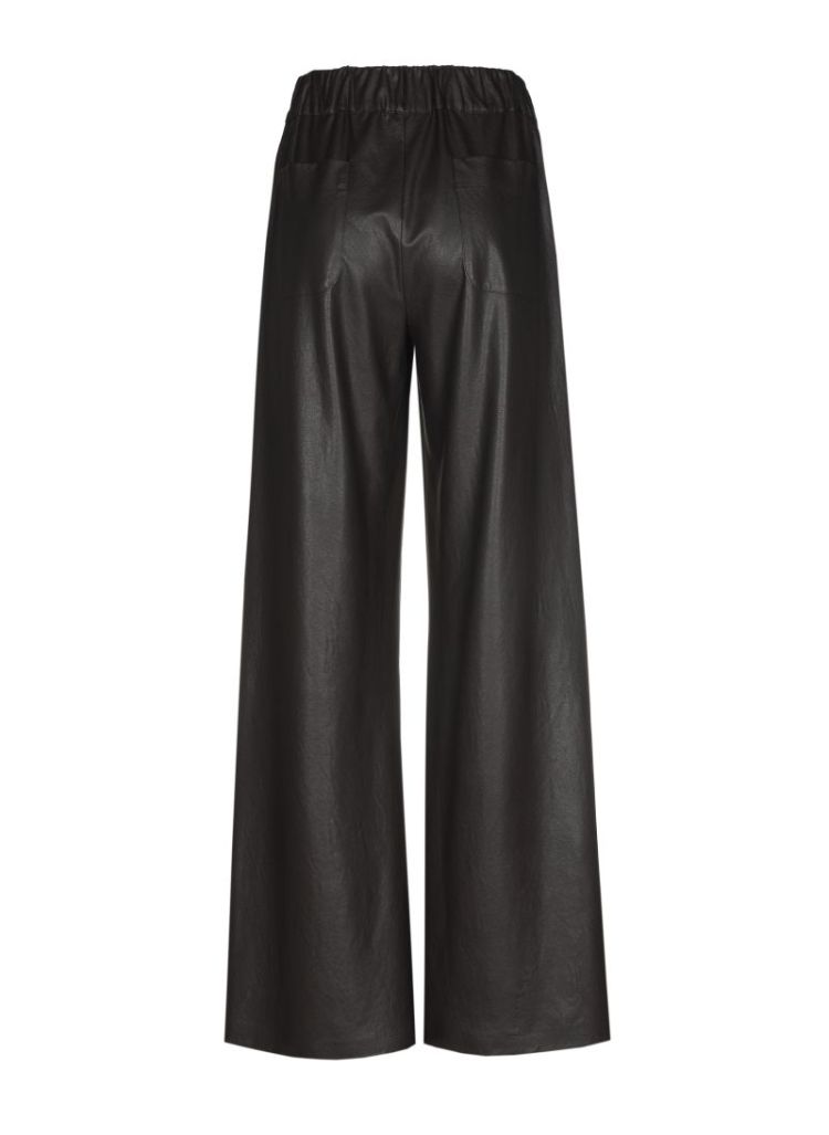 Palazzo broek in vegan leather 30 Coffee