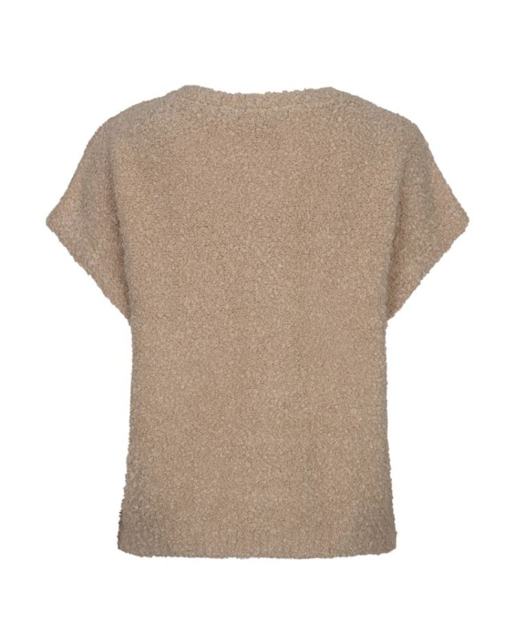 Sleeveless knit boucle - Latte